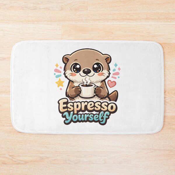 Item preview, Funny Otter Sticker - Espresso Yourself Cute Coffee Pun designed and sold by WAUZ.