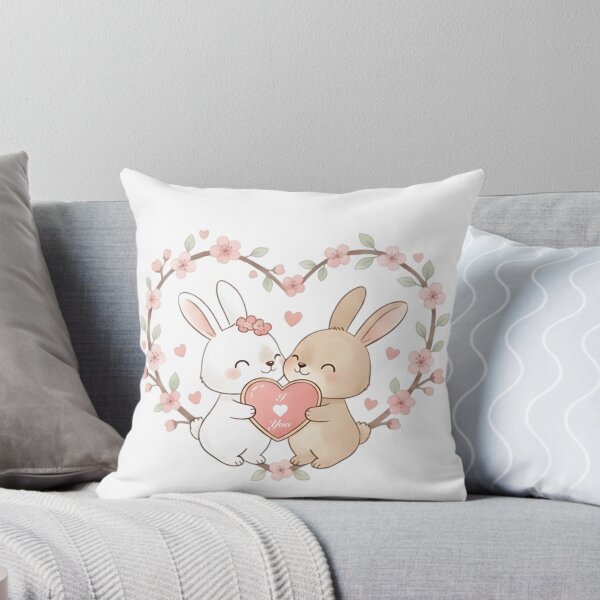 Item preview, I Love You Cute Bunny Couple Illustration designed and sold by Elizarfa.