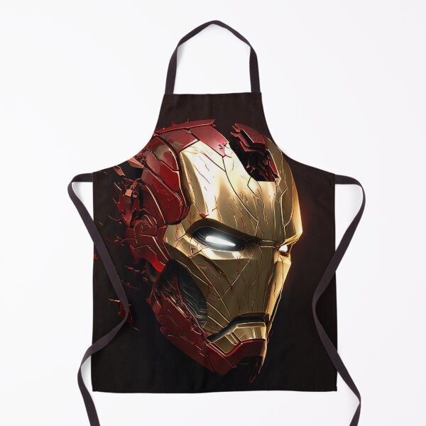 Item preview, Damaged Crimson Helm - Gold & Red Tech Mask Art designed and sold by AetherVibes.