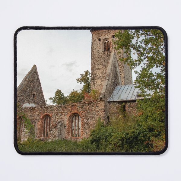Item preview, Ruined Church – Abandoned collegiate church with tower in the forest (Lost Place / Urbex Photography) designed and sold by MarkusUrbex.