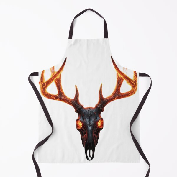 Item preview, Demon Deer Skull With Fire Antlers – Dark Fantasy Art designed and sold by NeoTeeFusion.