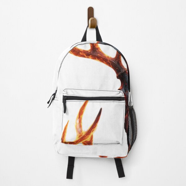 Item preview, Demon Deer Skull With Fire Antlers – Dark Fantasy Art designed and sold by NeoTeeFusion.