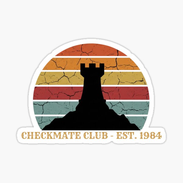 Retro 80s Vintage Sunset Rook Sticker - Distressed Strategy Vinyl Decal for Players