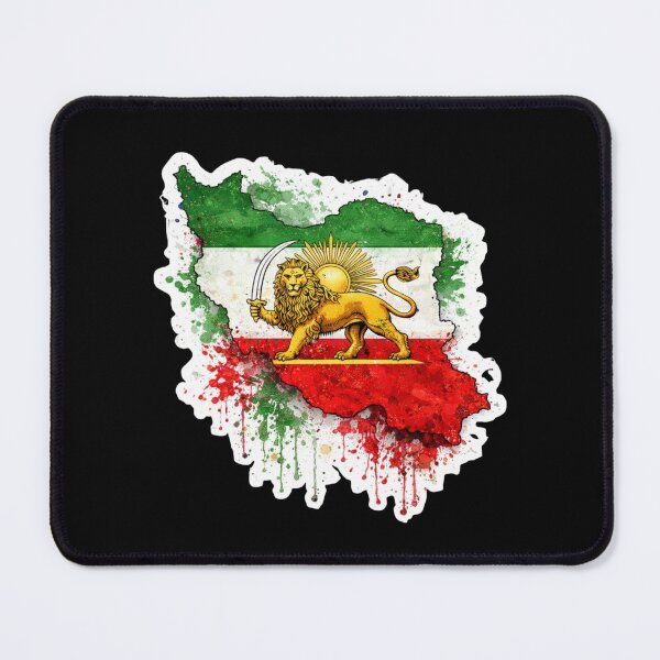 Item preview, Iran Flag Map with Lion and Sun Emblem, Vintage Persian Heritage designed and sold by Flag Outfit.