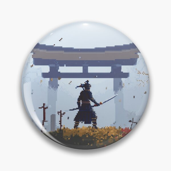Item preview, Ghost of Tsushima Pixel Art – Samurai Warrior Retro Print designed and sold by Pixel8Prints.
