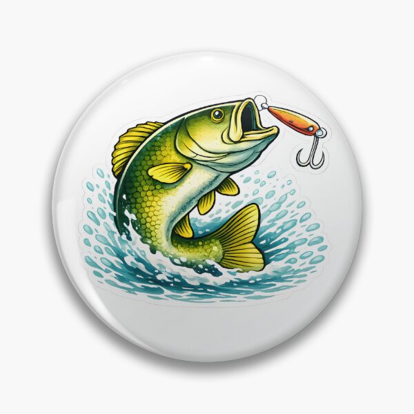 Item preview, Bass Fishing Action – Jumping Bass Lure Illustration designed and sold by SVALANART.