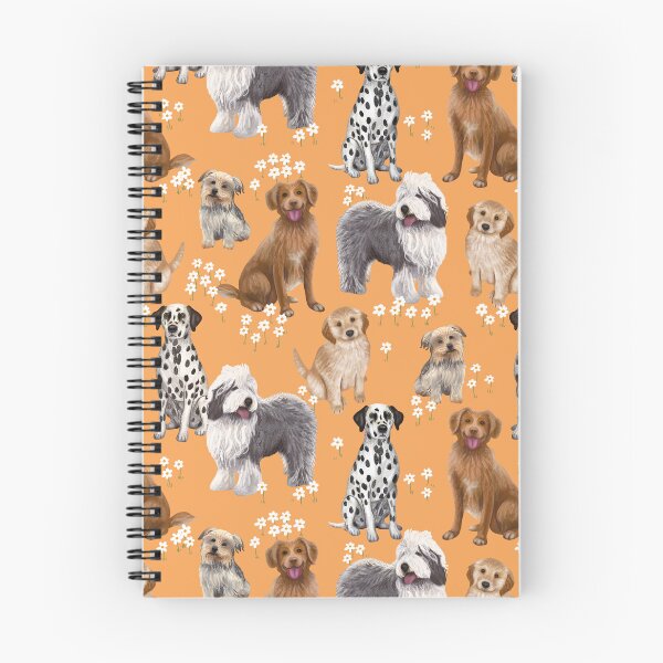 Item preview, Dog pattern with orange background designed and sold by ClaireNigeon.