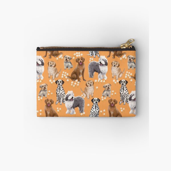Item preview, Dog pattern with orange background designed and sold by ClaireNigeon.