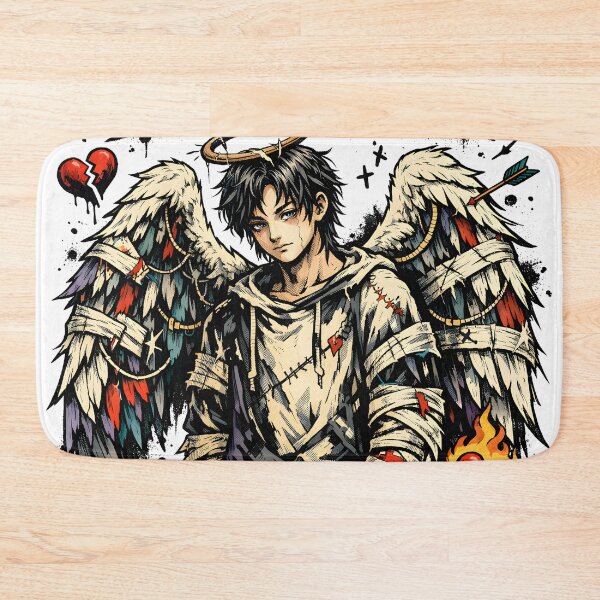 Item preview, Still Flying Just Repaired Bandaged Angel Art - Grunge Emotional Resilience & Healing Mode Graphic by Vivaan Studio designed and sold by Vivaan Studio.