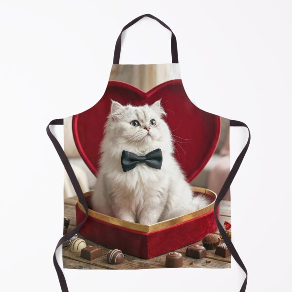 Item preview, White Cat In a Valentine Chocolate Candy Box designed and sold by Maria Dryfhout.