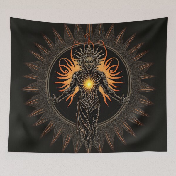Item preview, Solar Deity - Abstract Celestial Humanoid Art designed and sold by AetherVibes.