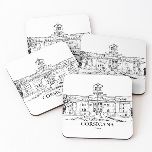 Item preview, Corsicana TX - Ink Cityscape Illustration designed and sold by Lakeric Cityscapes.