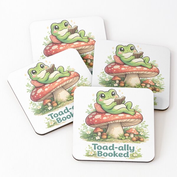 Item preview, Toad-ally Booked Frog Sticker - Cute Reading Pun designed and sold by WAUZ.