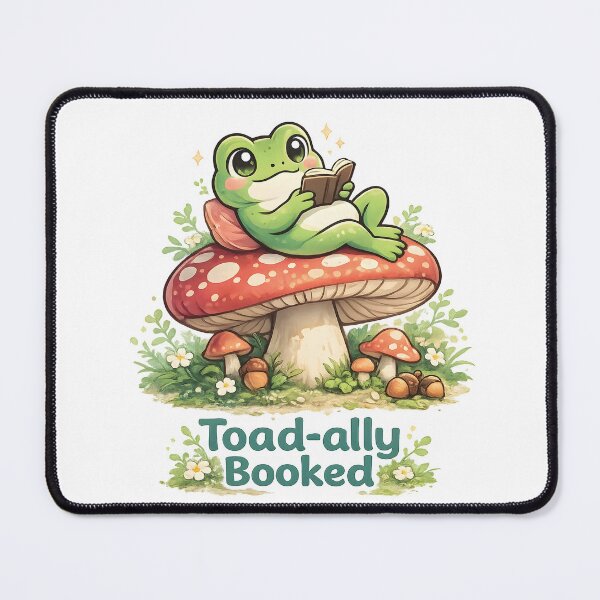 Item preview, Toad-ally Booked Frog Sticker - Cute Reading Pun designed and sold by WAUZ.