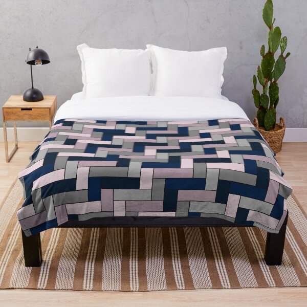 Aperçu de l'œuvre Motif géométrique bleu, gris et rose créée et vendue par OneThreeSix.