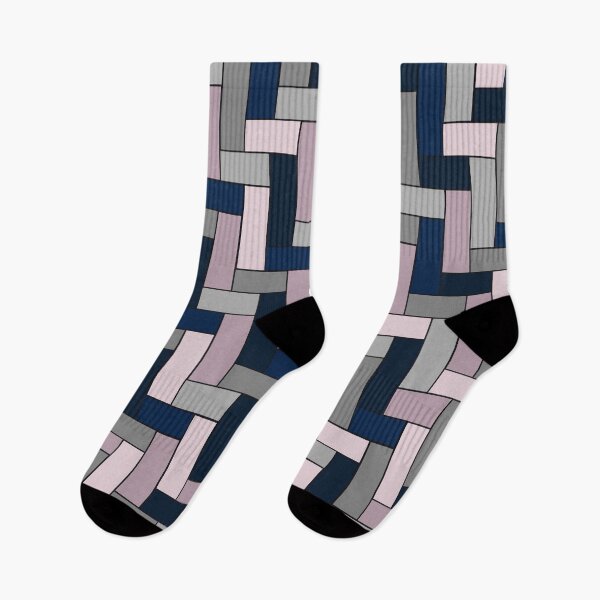 Item preview, Geometric Pattern in Blue, Grey and Pink designed and sold by OneThreeSix.