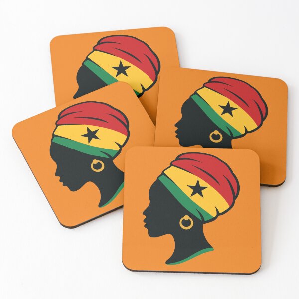Item preview, Minimalist African Woman Silhouette | Ghana Flag Black Star designed and sold by MammothArt.