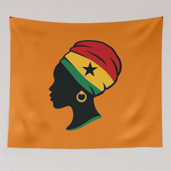 Item preview, Minimalist African Woman Silhouette | Ghana Flag Black Star designed and sold by MammothArt.