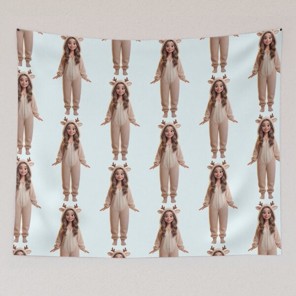 Item preview, Cute Virgo Zodiac Girl in Deer Fawn Onesie designed and sold by PixMoody.