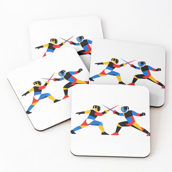 Item preview, Bauhaus Fencing – Color Block Duo designed and sold by ChillCharmStudio.