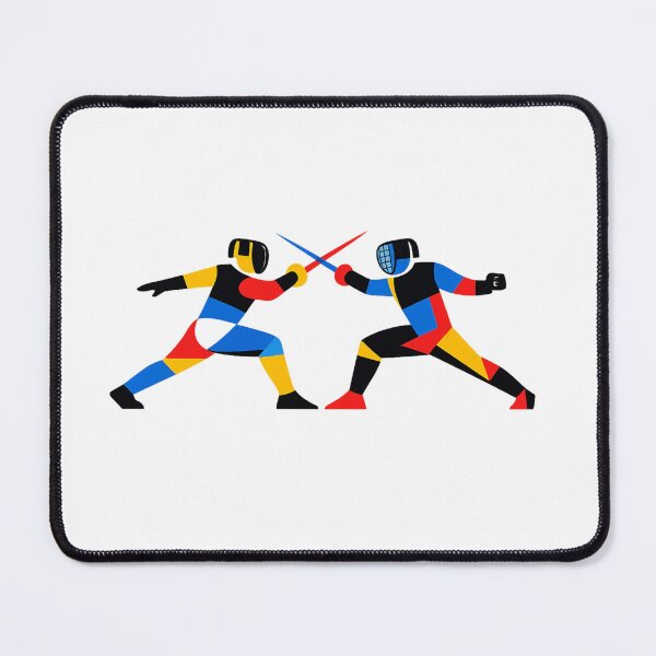 Item preview, Bauhaus Fencing – Color Block Duo designed and sold by ChillCharmStudio.