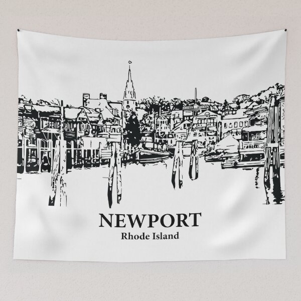 Item preview, Newport RI - Ink Cityscape Illustration designed and sold by Lakeric Cityscapes.