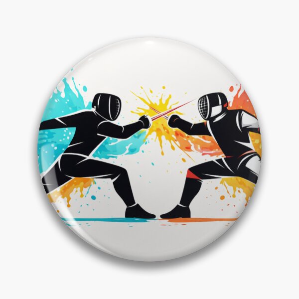 Item preview, Paint Burst Duel – Modern Fencing designed and sold by ChillCharmStudio.