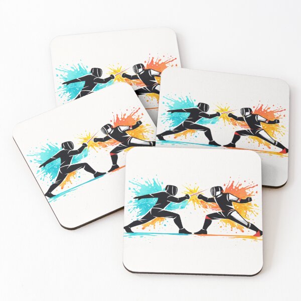 Item preview, Paint Burst Duel – Modern Fencing designed and sold by ChillCharmStudio.