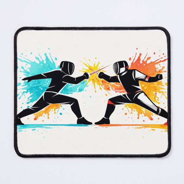 Item preview, Paint Burst Duel – Modern Fencing designed and sold by ChillCharmStudio.