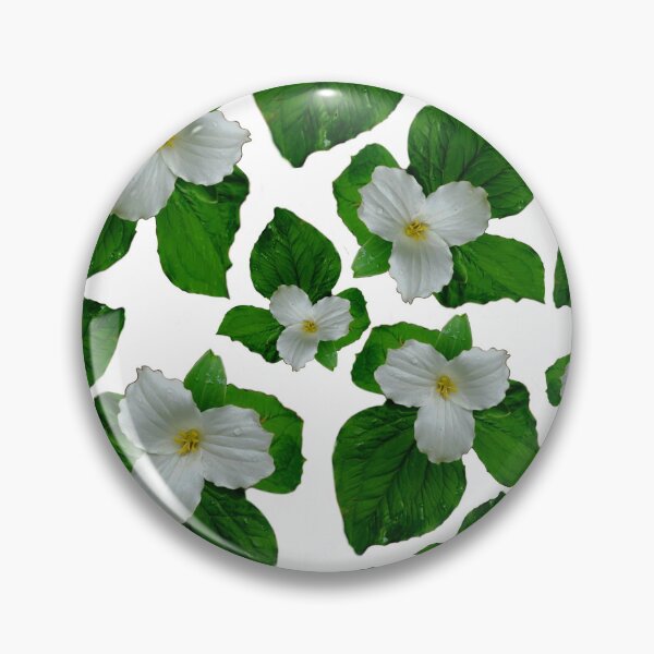 Item preview, White trillium pattern, wild white forest flowers, State of Michigan wildflower  designed and sold by hollycooper.
