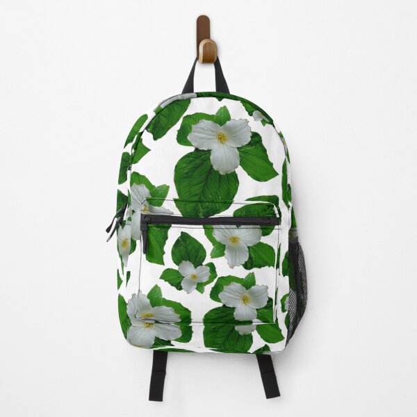 Item preview, White trillium pattern, wild white forest flowers, State of Michigan wildflower  designed and sold by hollycooper.