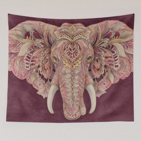 Item preview, Elephant head with detailed patterns designed and sold by anytka.