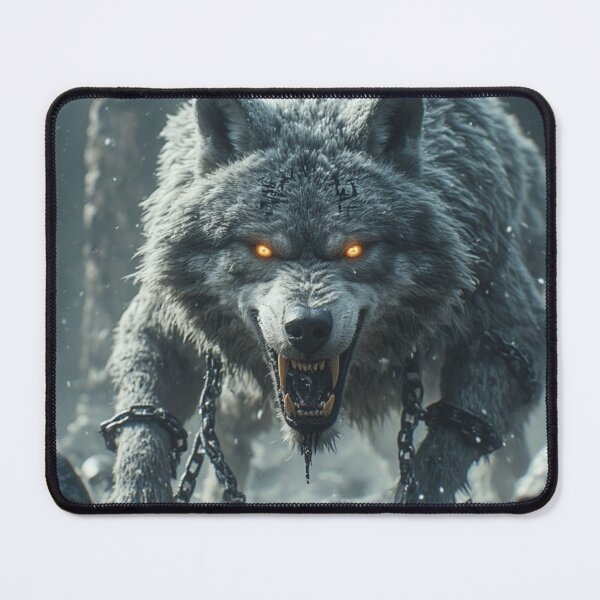 Item preview, Fenrir the Bound Wolf - Norse Mythology Winter Apocalypse Art designed and sold by David R Sawin The Architects Of Eden.