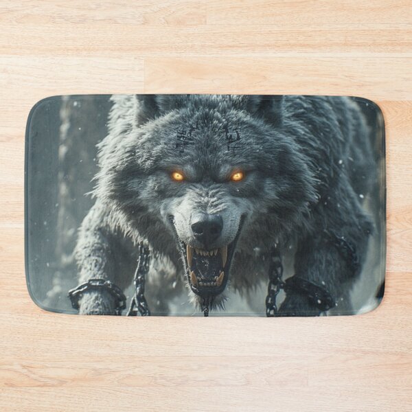 Item preview, Fenrir the Bound Wolf - Norse Mythology Winter Apocalypse Art designed and sold by David R Sawin The Architects Of Eden.