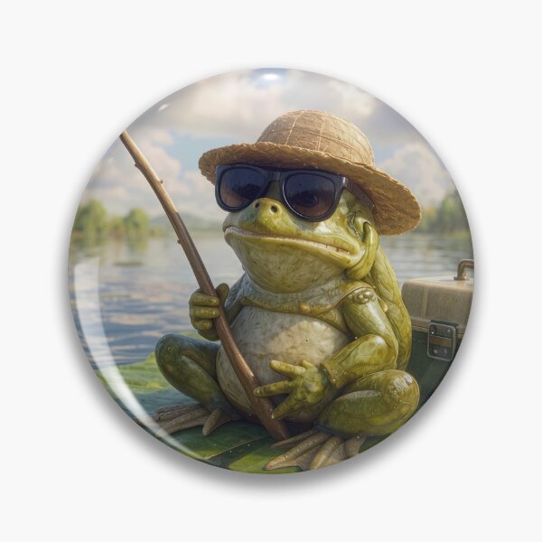 Item preview, Frog Fishing on a Lily Pad designed and sold by Maria Dryfhout.