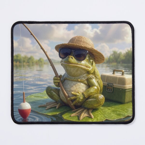 Item preview, Frog Fishing on a Lily Pad designed and sold by Maria Dryfhout.