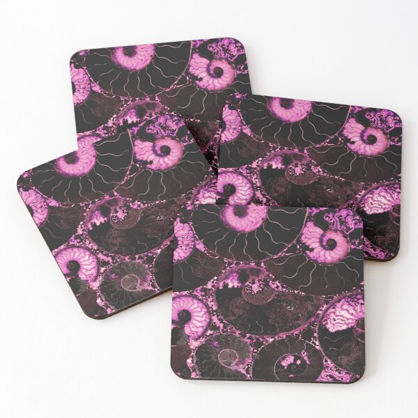 Item preview, Pink nautilus shell pattern, scared geometry, fossil, mollusk, squid, octopus, cuttlefish,  designed and sold by hollycooper.