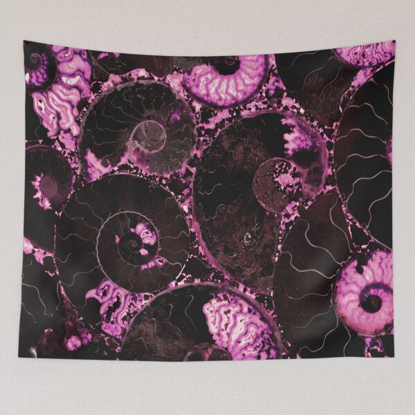 Item preview, Pink nautilus shell pattern, scared geometry, fossil, mollusk, squid, octopus, cuttlefish,  designed and sold by hollycooper.