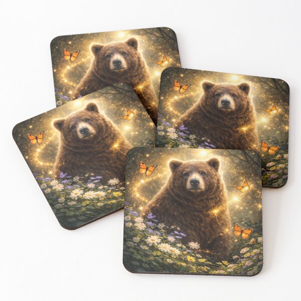 Item preview, Bear Pollinator Spirit – Glowing Spring Guardian Wildlife Art designed and sold by GeoWild Designs.
