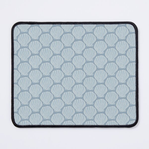 Item preview, coastal seaside blue scallop shells all over designed and sold by PrettywithColor.