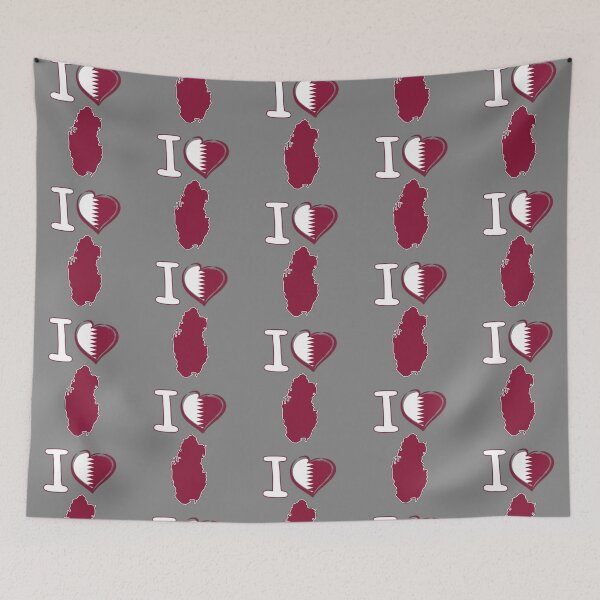 Item preview, I Love Qatar - Stylish Heart Flag & Map Silhouette designed and sold by mashmosh.