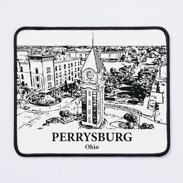 Item preview, Perrysburg OH - Ink Cityscape Illustration designed and sold by Lakeric.