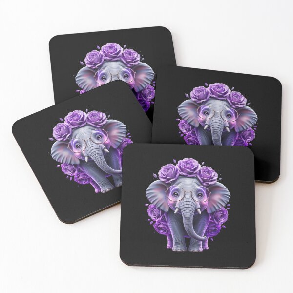 Item preview, Purple Elephant Purple Flower And Butterfly designed and sold by MarkLeedsArt.