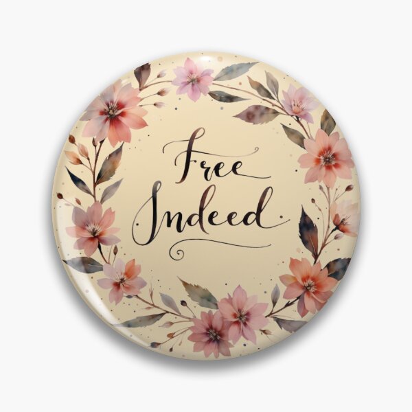 Item preview, Pretty Floral Free Indeed Bible Verse Christian designed and sold by Ceramic Scripture.
