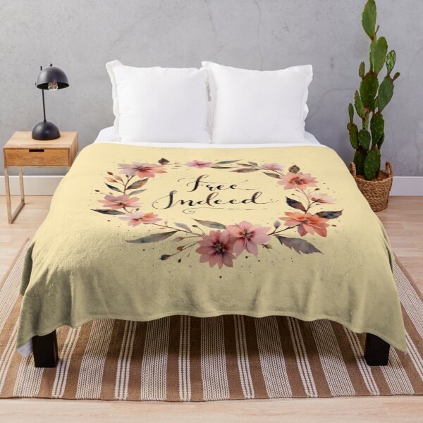Item preview, Pretty Floral Free Indeed Bible Verse Christian designed and sold by Ceramic Scripture.