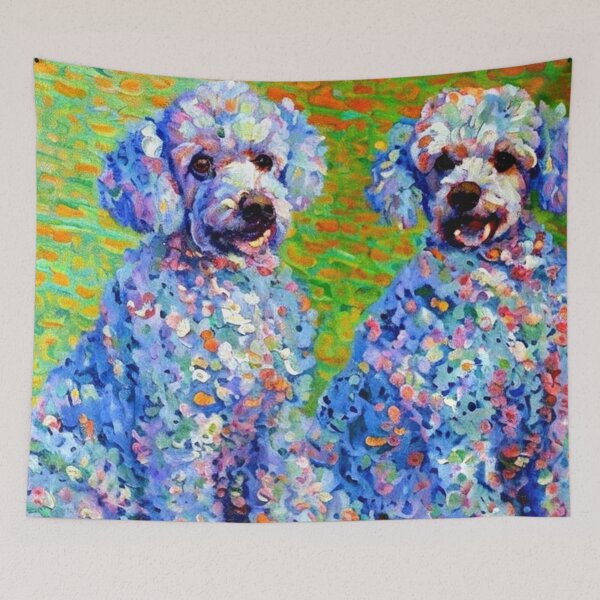 Item preview, Two Poodles Impressionist Artwork for Pet-Obsessed Dog Lovers designed and sold by WildStroke.