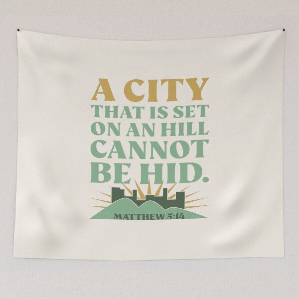 Item preview, Light of the World Bible Verse from Matthew 5:14 - A City That Is Set On A Hill Cannot Be Hid.  designed and sold by Angela Dow.