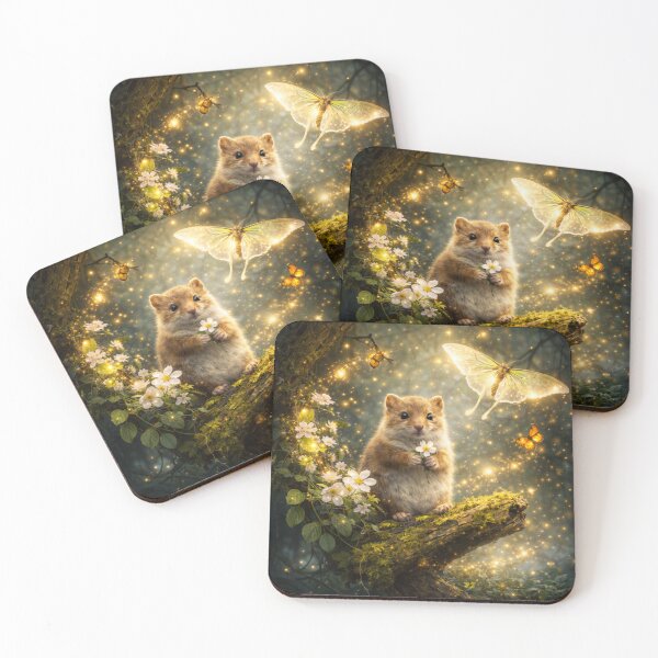 Item preview, Dormouse Pollinator Spirit – Glowing Spring Woodland Wildlife Art designed and sold by GeoWild Designs.
