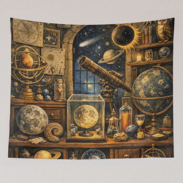 Item preview, Antique Observatory: Astronomy and Cosmos Vintage Illustration designed and sold by Mauswohn.