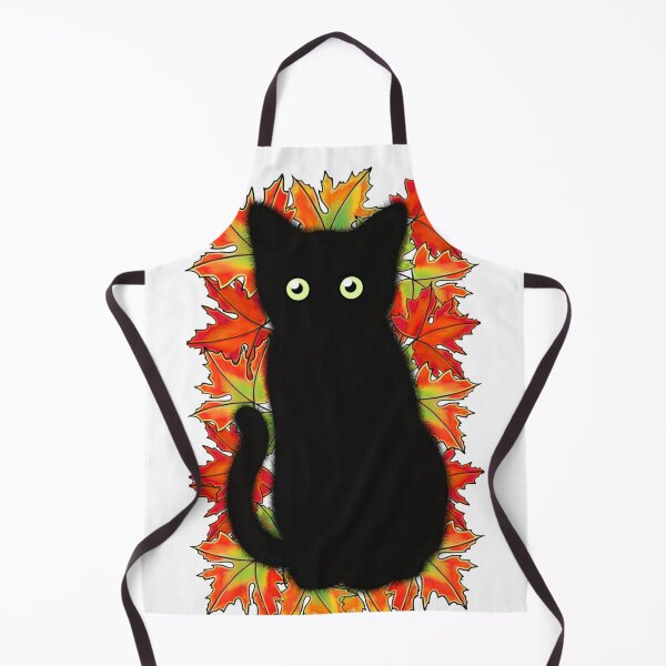 Item preview, Cute Black cat Halloween fun colorful Autumn leaves designed and sold by hollycooper.